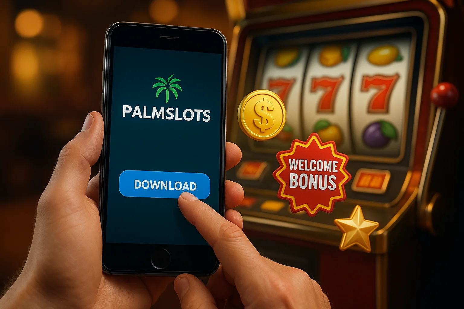 Baixar o PALMSLOTS Cassino App